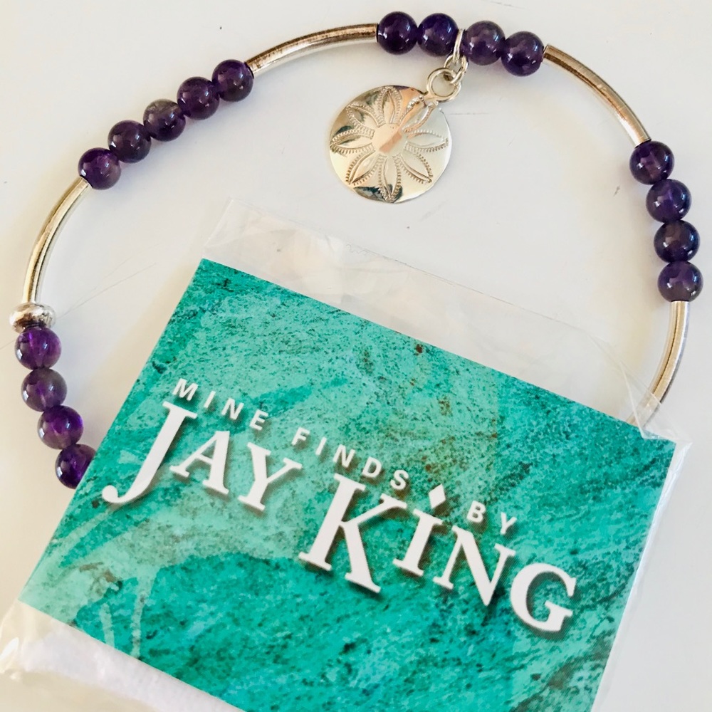 Mine Finds Stretch Silver & Stone bracelet